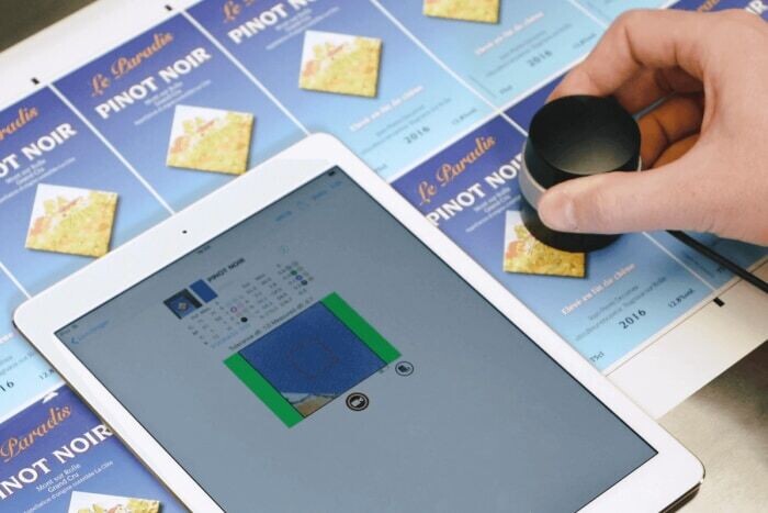 Quality control application interface on mobile device